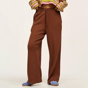 Lucy & Yak Larson Joggers: Waffle Fabric, Cappuccino Brown, XL (UK 20-22)